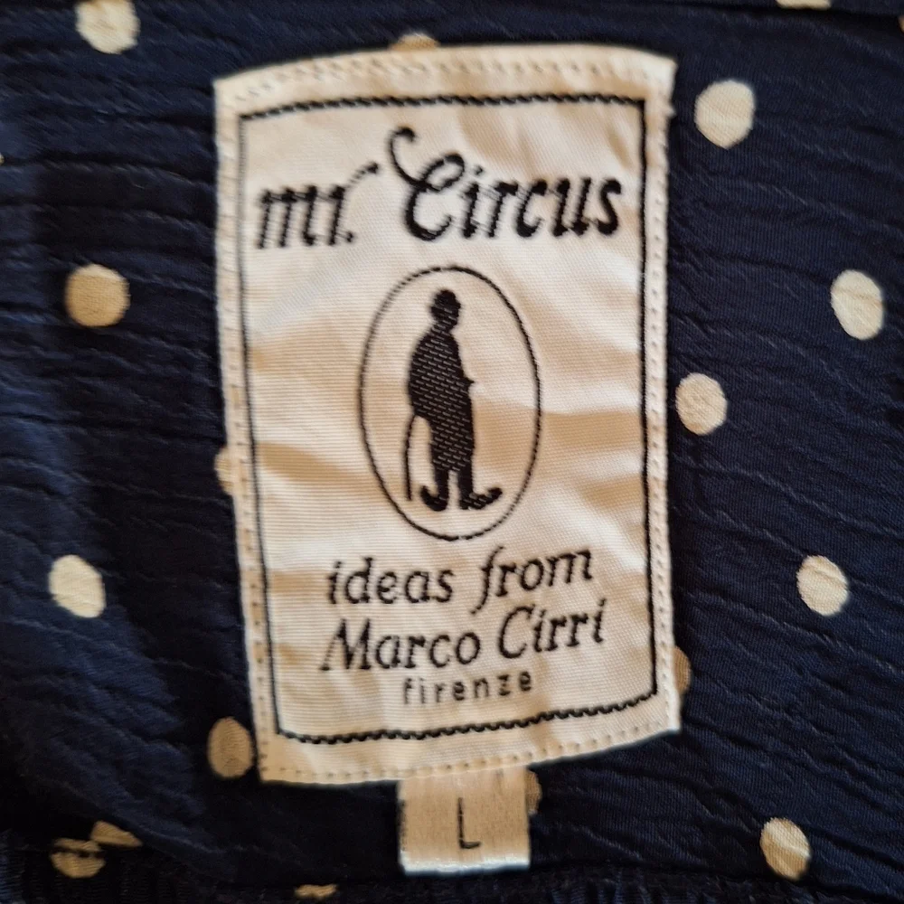 RARE vtg Mr. Circus marco cirri Firenze Italy polka dot shirt large *M6 - Picture 5 of 5